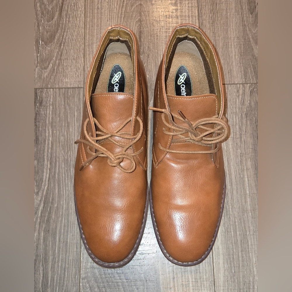 Aetrex:  Men's Cognac Brown Leather Chukka Boots.